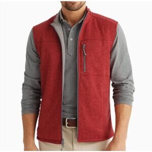 Johnnie-O Men's Wes Full Zip Vest Malibu Red XXL Outdoors Gorpcore